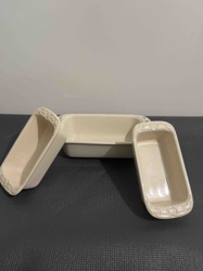 Longaberger Woven Traditions Pottery Loaf Pans