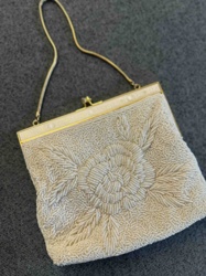 Vintage Beaded Evening Purse with Floral Motif