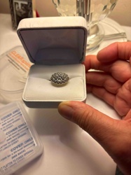 Dome-shaped Filigree Ring with Clear Stones