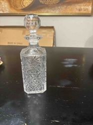 Crystal Decanter with Faceted Stopper