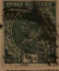 Indian Postage Stamp depicting a monarch, possibly King George V