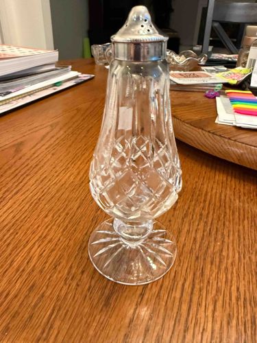 Victorian Cut Glass Cruet/Shaker with Metal Top