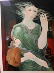 Mystical Mother and Child Serigraph by Arana