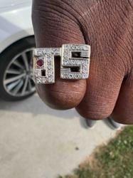 Custom "TS" Initials Statement Ring