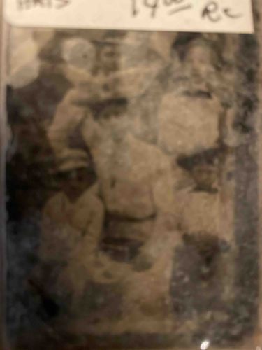 Vintage Faded Black and White Photograph of a Family Group