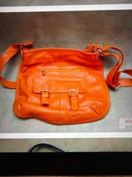Orange Leather Crossbody Bag