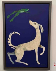 Dog and Frog on Royal Blue (Adam Trest Original)