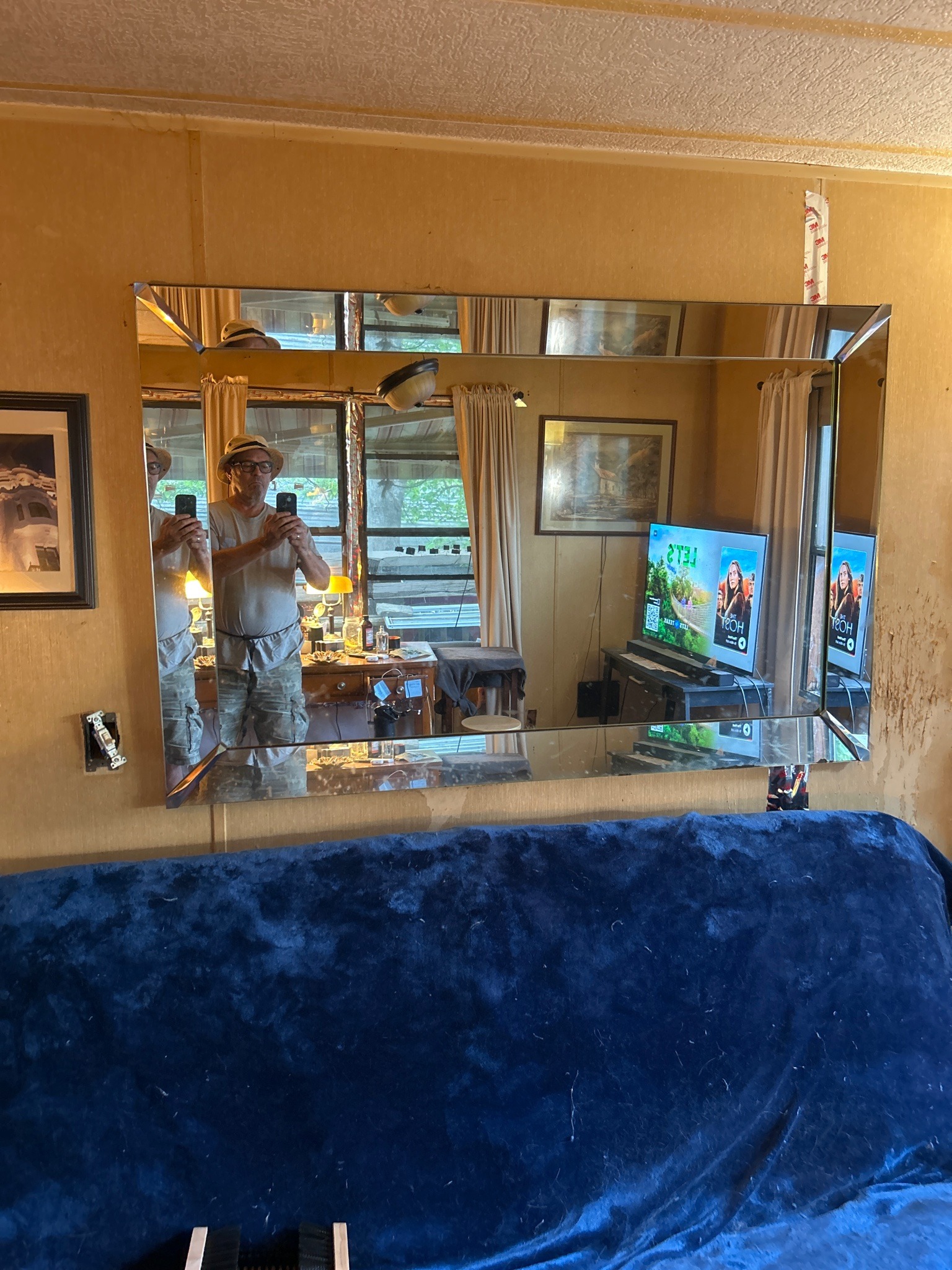 Art Deco Beveled Sectional Wall Mirror