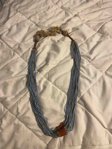 Multi-Strand Seed Bead Necklace with Tassel Ends