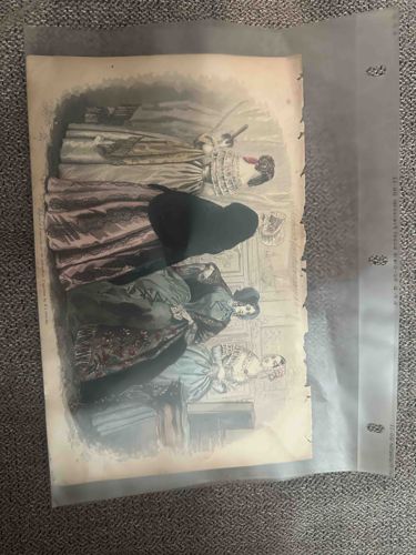 Antiquarian Fashion Plate from 'Le Moniteur de la Mode'