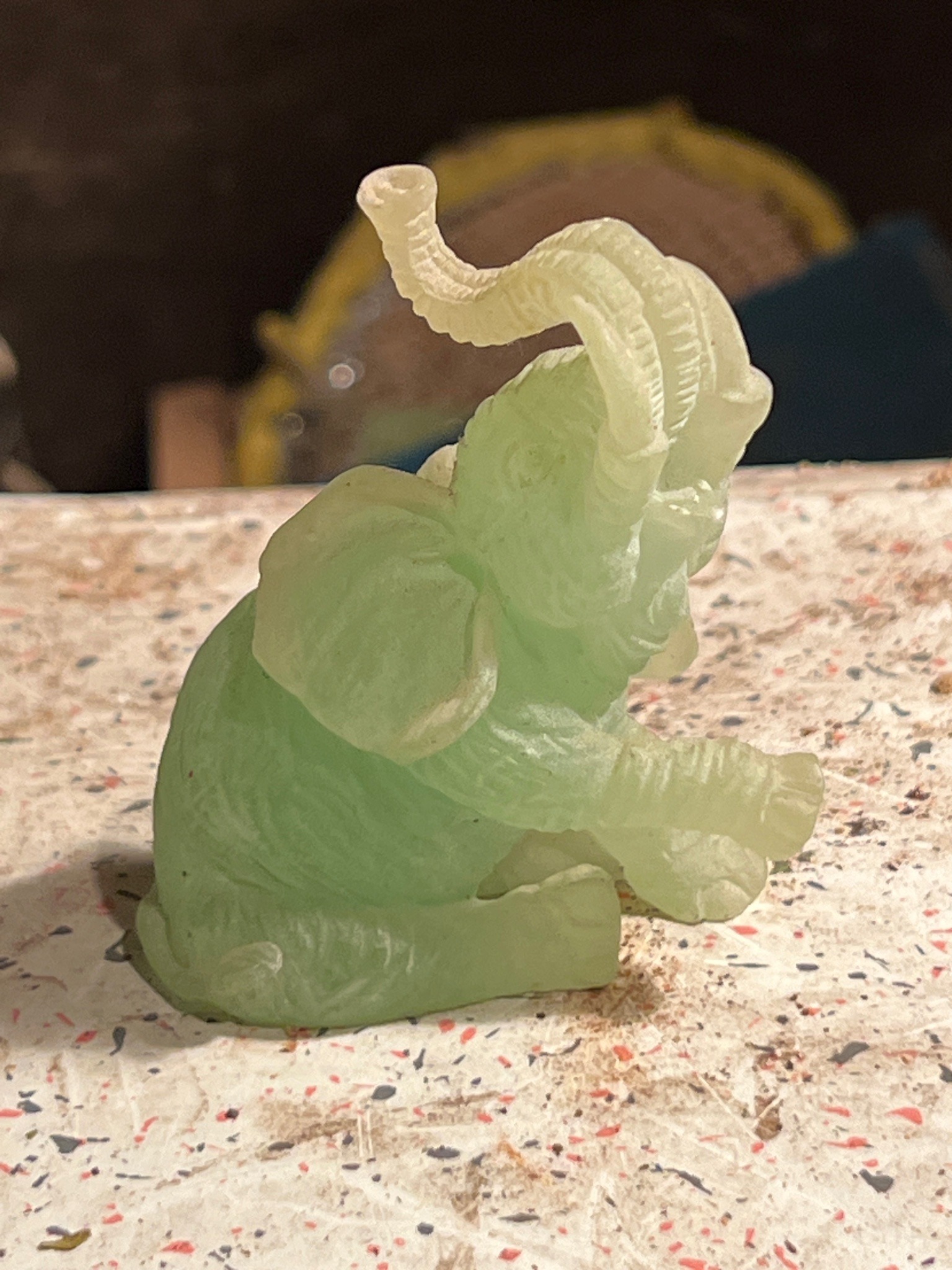 Submitted photo of Carved pale green jadeite elephant figurine (unauthenticated)