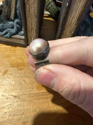 Sterling Silver and Baroque Pearl Ring