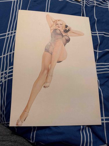 Pin-up Style Art Print of a Woman in Swimwear