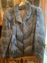 Vintage Grey Faux Fur Coat