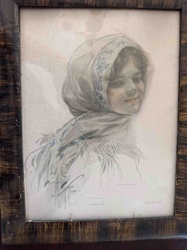 Framed Print of 'Charity Wait' by Harrison Fisher
