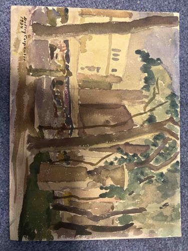 Landscape Watercolor by Dudley Carpenter, dated 1934