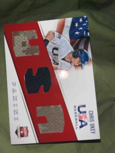 Panini USA Baseball Chris Okey Game-Used Relic Card