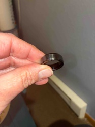 Men's Black Tungsten Carbon Fiber Inlay Ring