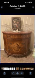 Semi-Circular Commode with Marquetry and Marble Top