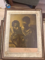 Framed Print of Rembrandt's 'Two Negroes' with poem 'Negrophobia' by Frank Horne