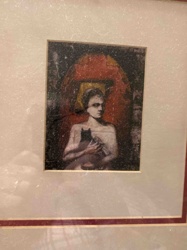 Framed Print: 'Girl with Cat' by Jacek Yerka (after original)