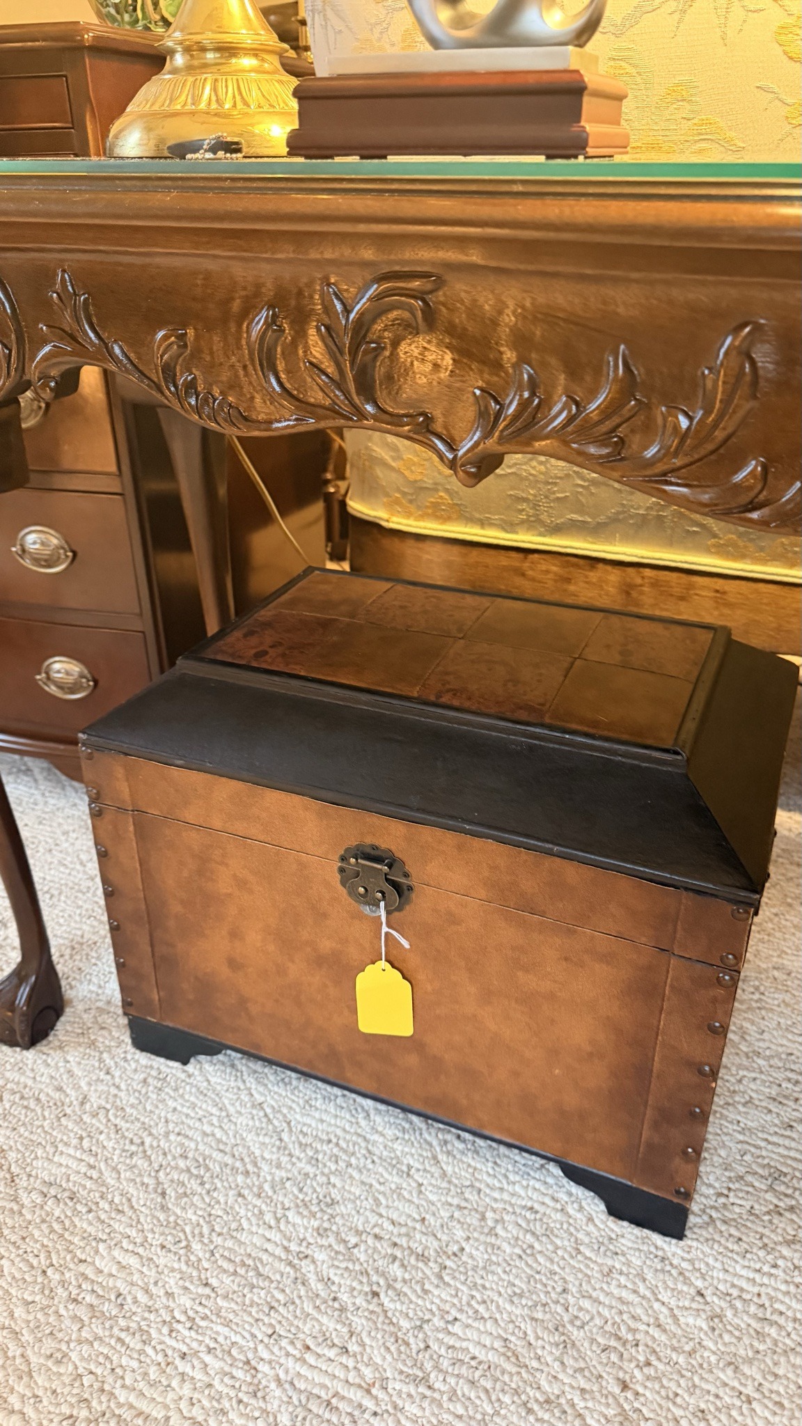 Submitted photo of Vintage-Style Leatherette Decorative Trunk Box