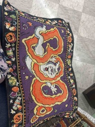 Ellen Tobey Halloween Ghost and "Boo" Tapestry Throw Pillow / Wall Hanging