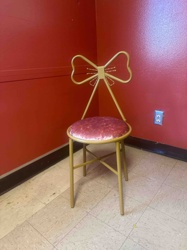 Velvet Bow Vanity Chair