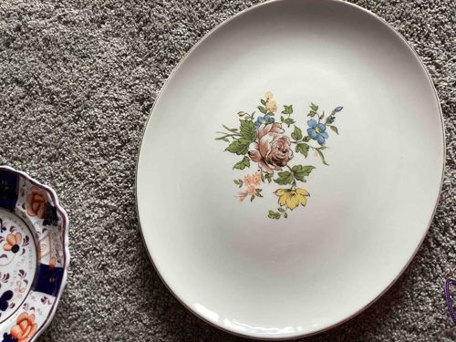 Vintage Floral Platter