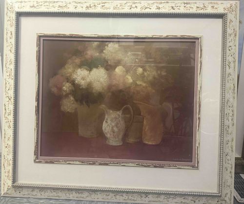 Floral Still Life with Pitchers (Print) by Labelle de Borchgrave