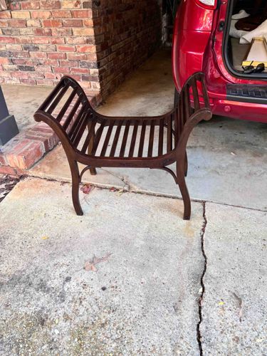 Vintage Slat-Back Garden Bench
