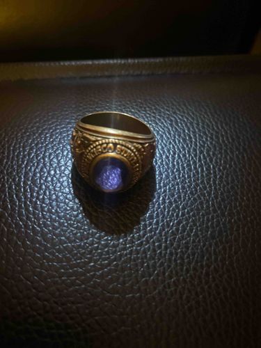 Gold-Toned Class Ring with Purple Stone