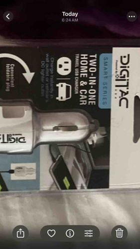 DIGITAC Two-in-One Home & Car Travel USB Charger