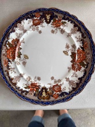 Victorian/Edwardian Era Floral and Scrolled Ceramic Plate