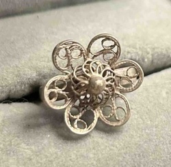 Vintage Filigree Silver Flower Ring