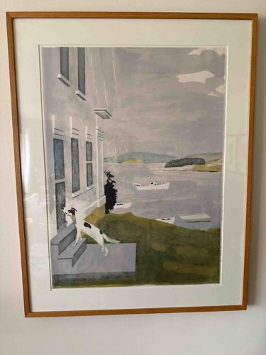 Fairfield Porter Print - Dog on Porch by the Sea