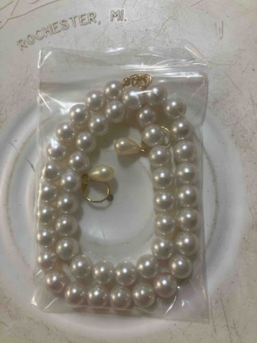 Faux Pearl Necklace and Earring/Pendant Set