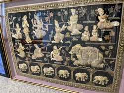Framed Burmese Kalaga Tapestry