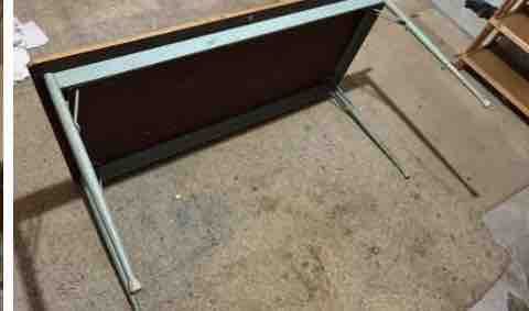 Vintage Folding Card Table with Metal Legs