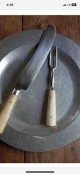 Antique Carving Knife and Fork Set