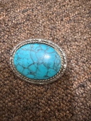 Turquoise Oval Cabochon Belt Buckle
