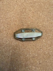 Art Deco Style Mother-of-Pearl and Rhinestone Brooch