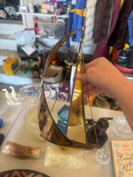 Stained Glass Sailboat Sculpture