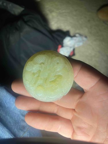Chinese Hand-Carved Jade Dragon Medallion