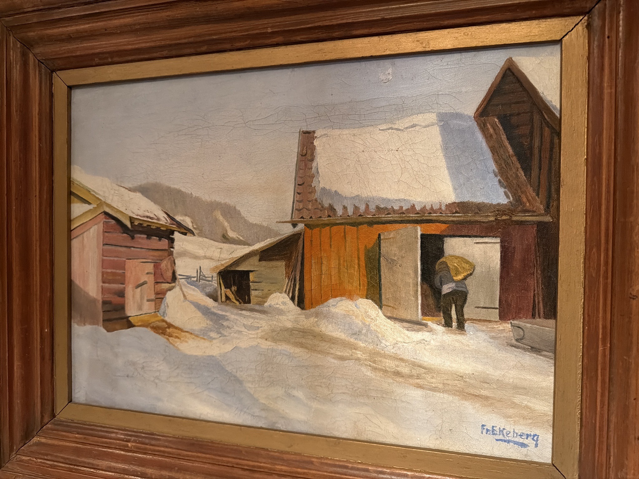 Submitted photo of Oil landscape signed 'Fr. Ekeberg'