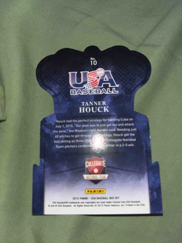 2015 Panini USA Baseball Box Set Tanner Houck Collegiate National Team Die-Cut Trading Card, No. 10