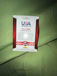 Cole Stobbe 2015 Panini USA Baseball 18U National Team Trading Card (Card No. 47, Reverse Side)