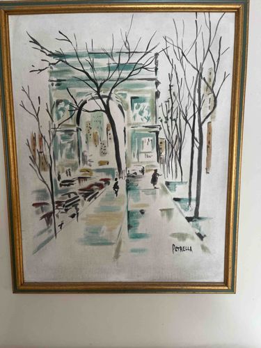 Mid-Century Impressionist Paris Street Scene by Petrella