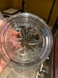 Poinsettia House Fantasia Pressed Glass Handled Bowl