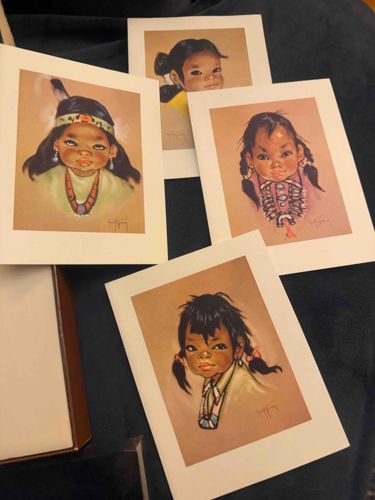 Set of Four Chris Jefferson Native American Heritage Blank Notecards